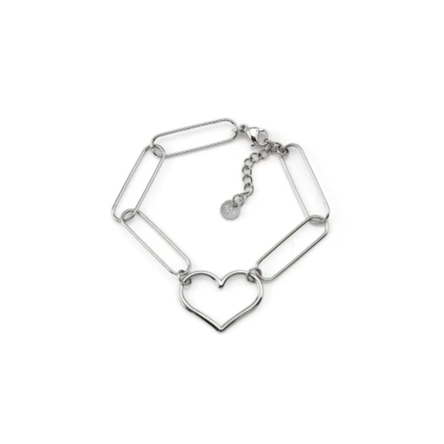 Pulseira Aço em Coração